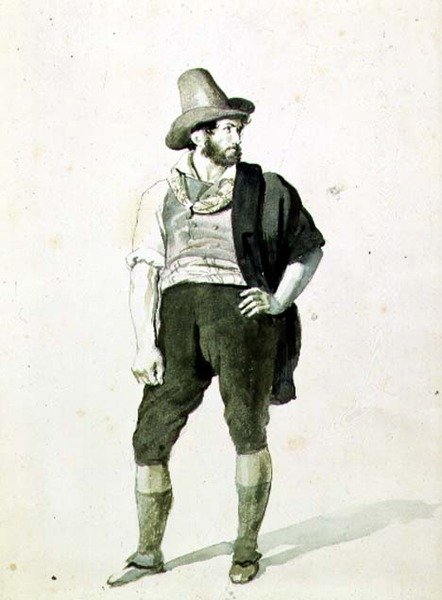 Nuori italialainen, n. 1834 (akvarelli) tekijältä Orest Adamovich Kiprensky