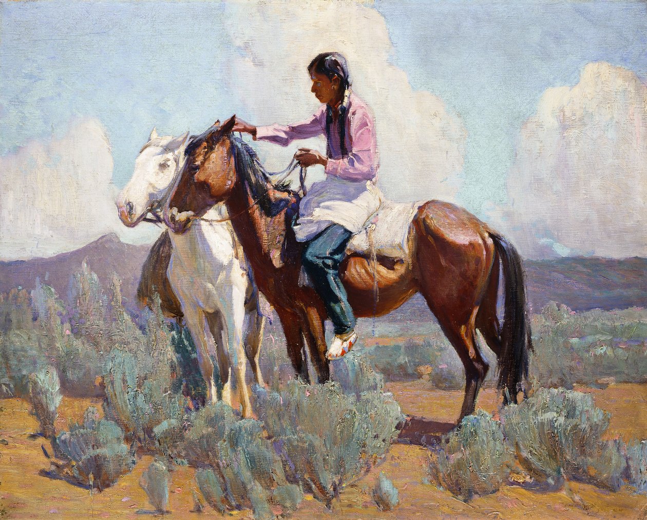 Indiano a cavalo finlandês tekijältä Oscar Edward Berninghaus