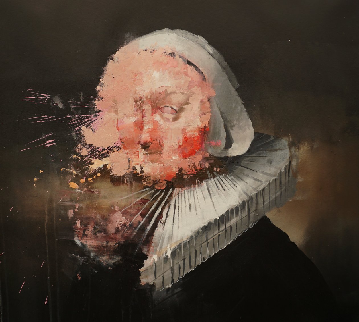 Naisen muotokuva Rembrandtin mukaan, 2019-25 (akryyli ja öljy kankaalle) tekijältä Oscar Nin
