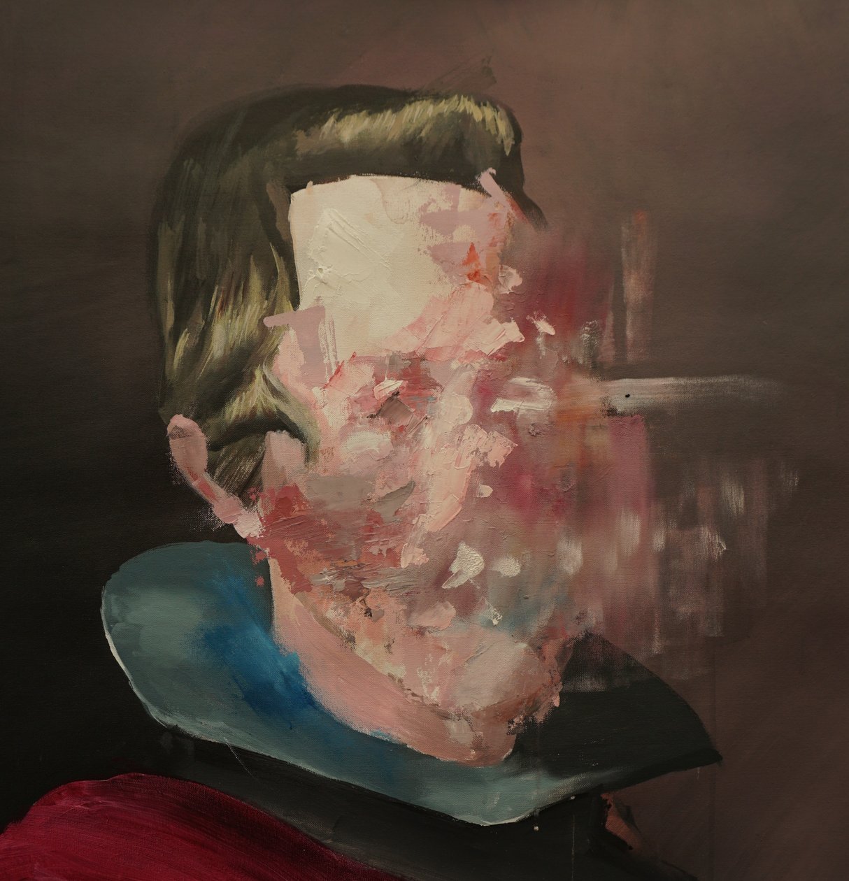 Velazquez Disintegrating, 2020-2025 (akryyli ja öljy kankaalle) tekijältä Oscar Nin