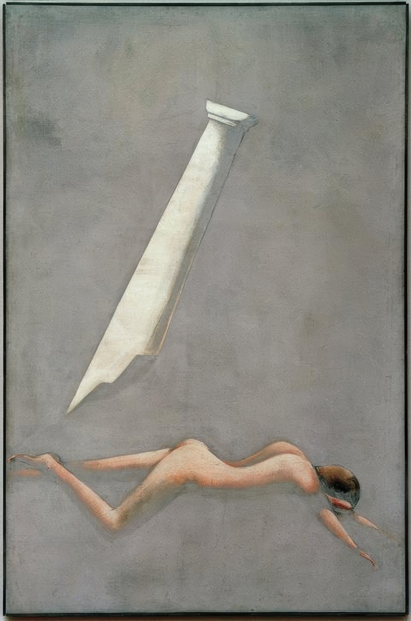 Folkwang-Zyklus: Gestürzter mit Säule tekijältä Oskar Schlemmer