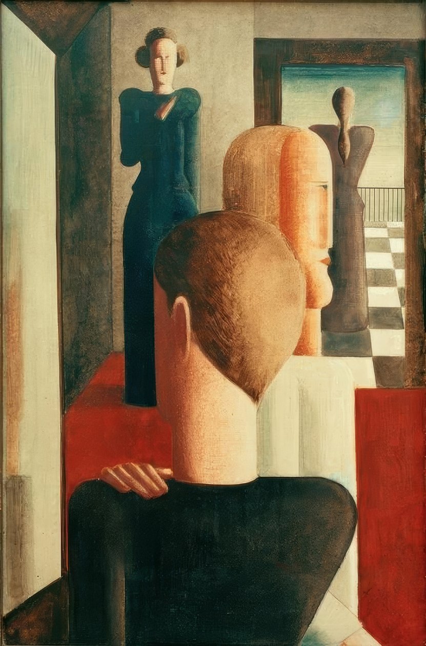 Fünf Figuren in einem Raum (Römisches) tekijältä Oskar Schlemmer