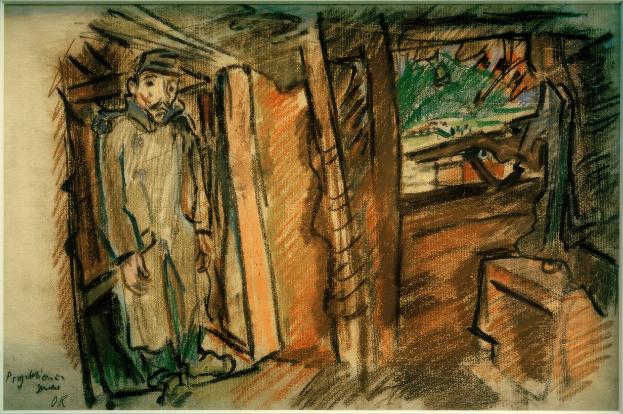 Projektiokivääri katetussa asennossa tekijältä Oskar Kokoschka