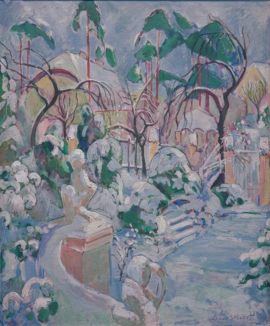 Garten im Schnee tekijältä Oskar Moll