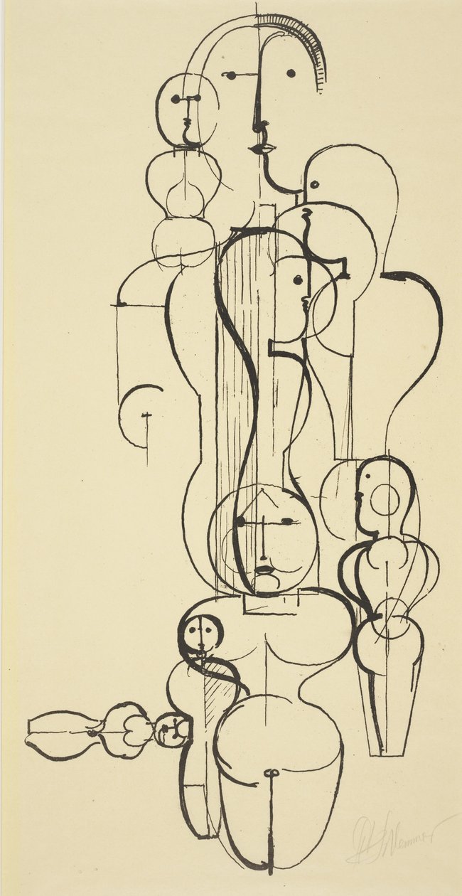 Kuvasuunnitelma K 1 tekijältä Oskar Schlemmer