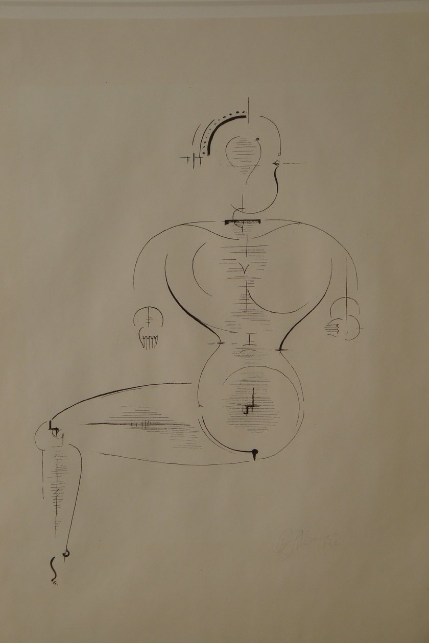 Kuva sivulta: Kuva H2 Istuva, 1921. tekijältä Oskar Schlemmer