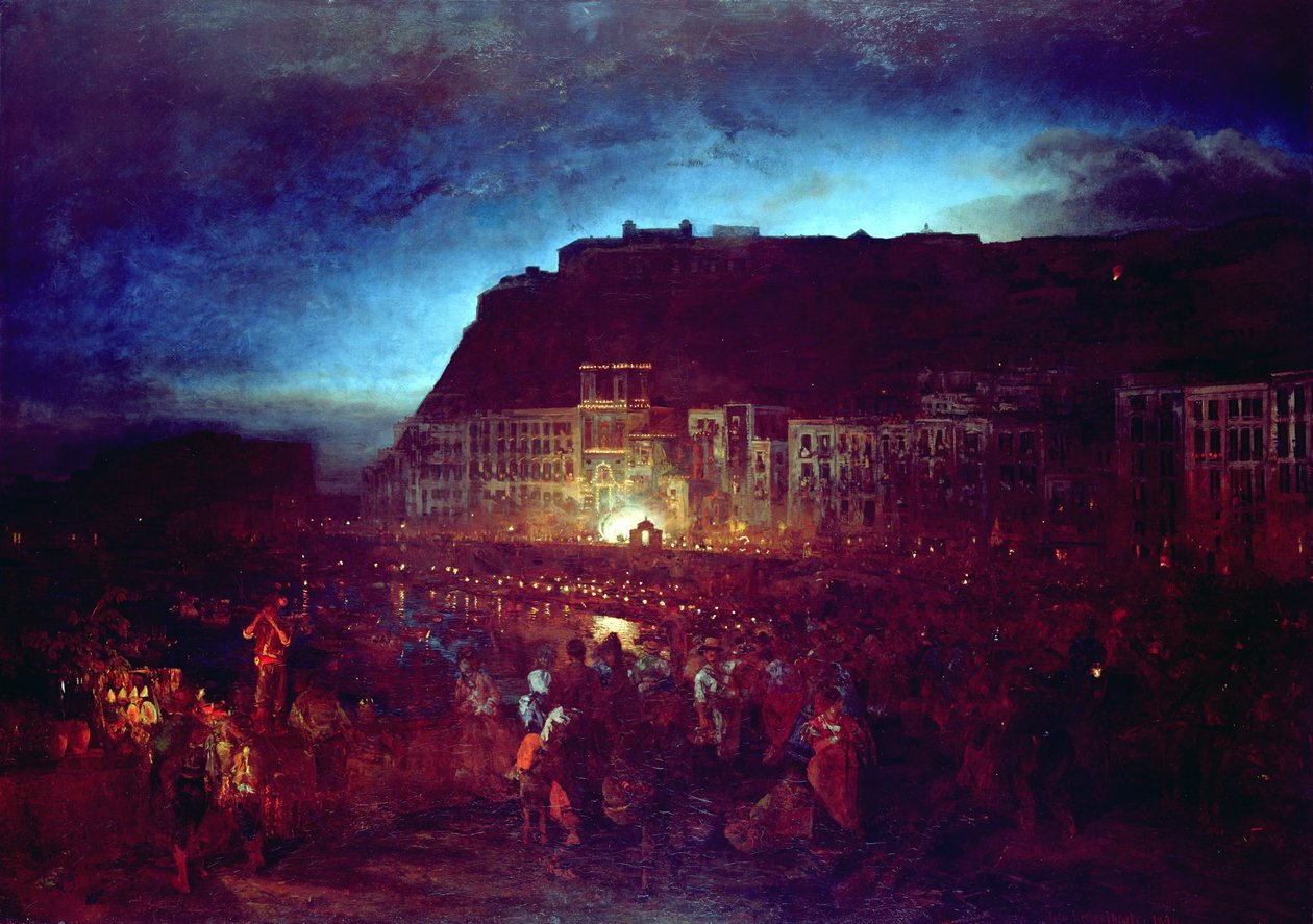 St. Lucian festivaali Napolissa, 1874 tekijältä Oswald Achenbach
