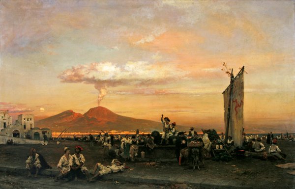 Napolin laituri, 1859 tekijältä Oswald Achenbach