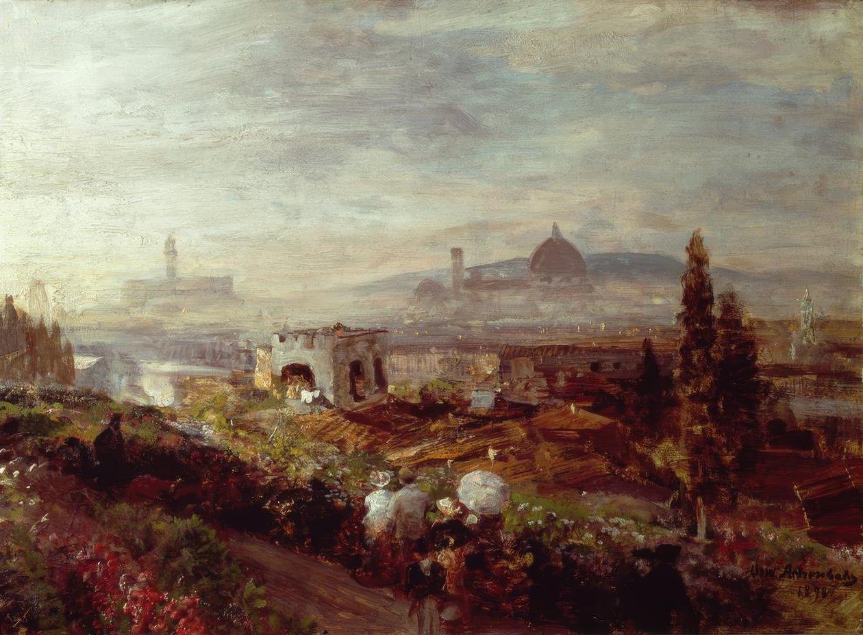 Näkymä Firenzeen tekijältä Oswald Achenbach