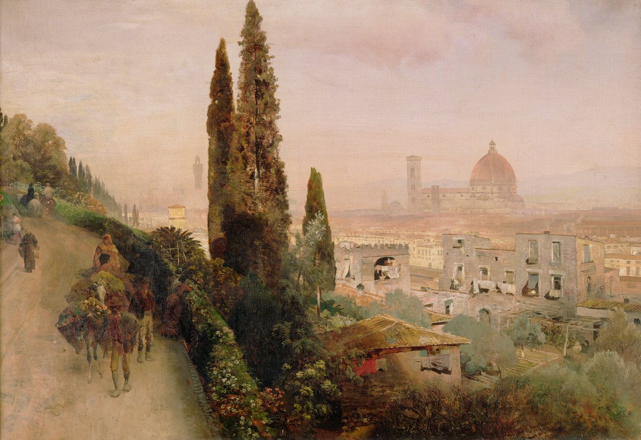 Firenze (öljy kankaalle) tekijältä Oswald Achenbach