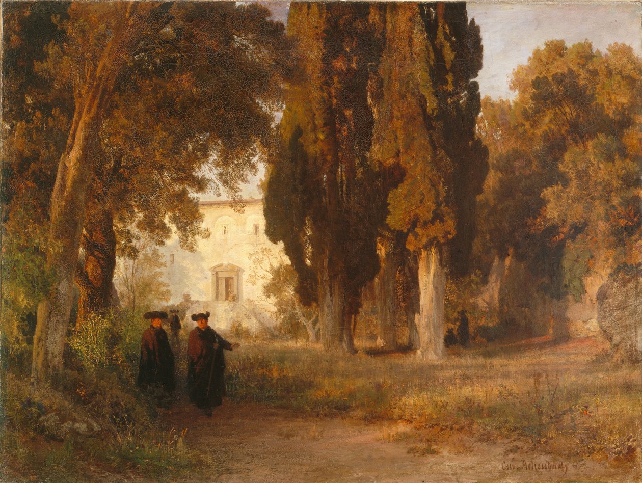 Luostarin puutarha, vuoden 1857 jälkeen tekijältä Oswald Achenbach