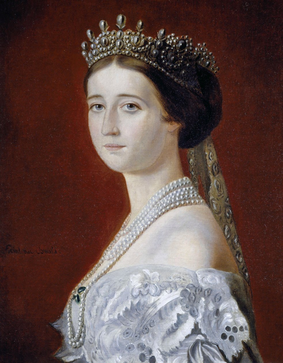 Ranskan keisarinna Eugenie de Montijon (1826-1920) muotokuva, Oswald Brierlyn kopio (öljy kankaalle) tekijältä Oswald Walters Brierly