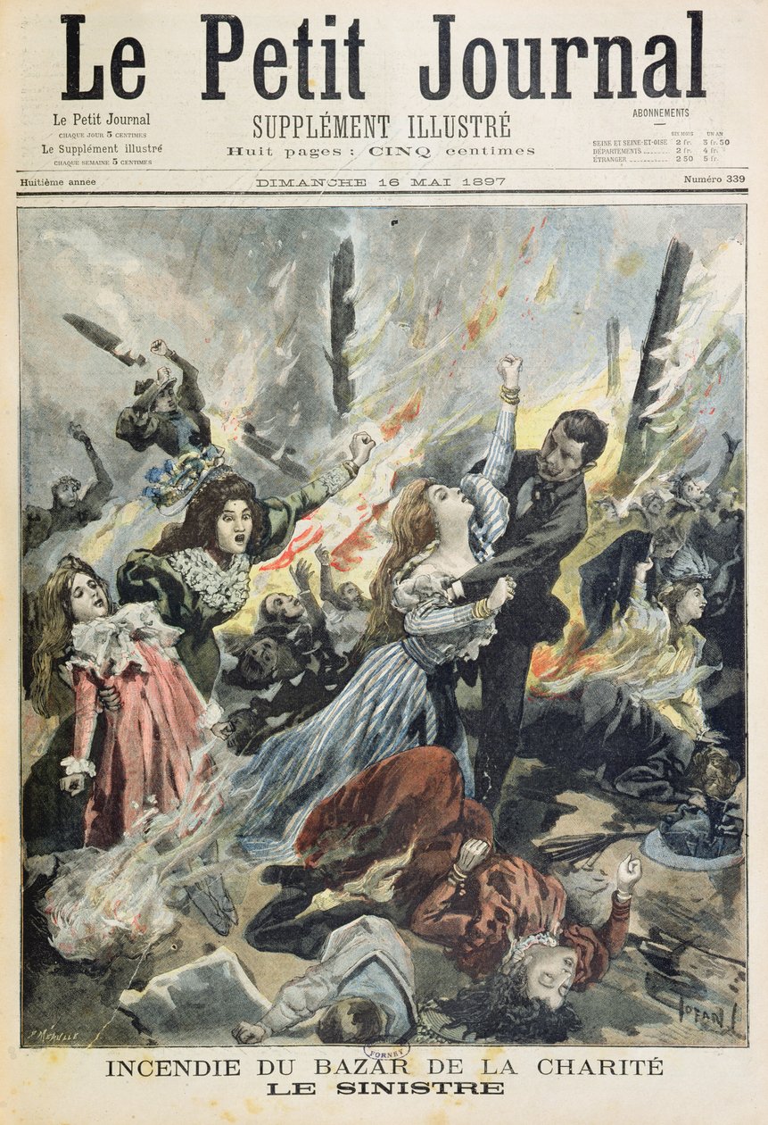 Tulipalo Bazar de la Charitessa, 4. toukokuuta 1897, Le Petit Journalista, 16. toukokuuta 1897 tekijältä Oswaldo Tofani