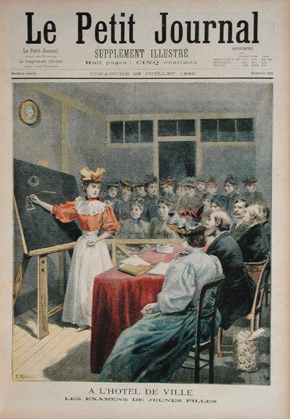 Nuorten tyttöjen tutkimus Pariisin kaupungintalossa, Le Petit Journal, 28. heinäkuuta 1895 tekijältä Oswaldo Tofani