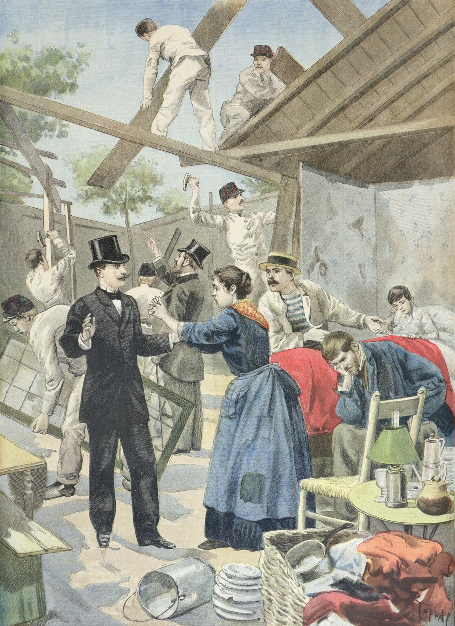 Köyhien karkottaminen slummeista, "Le Petit Journal", 28. kesäkuuta 1895 tekijältä Oswaldo Tofani