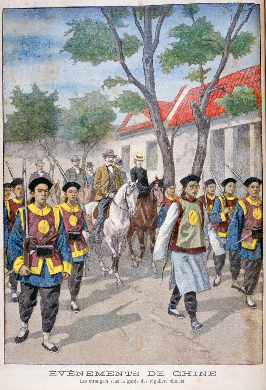 Ulkomaalainen säännöllisen Kiinan armeijan vartiossa, Kiina, 1900. tekijältä Oswaldo Tofani