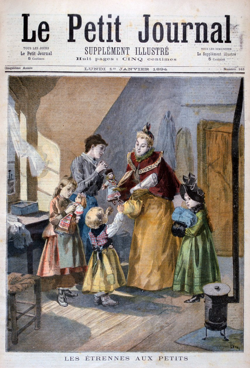 Lapset saavat uudenvuodenlahjoja, 1894 tekijältä Oswaldo Tofani