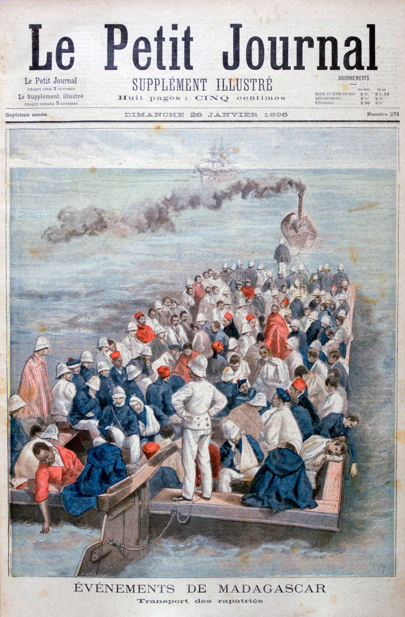 Tapahtumat Madagaskarilla: Ranskan joukkojen kotiuttaminen, 1896 tekijältä Oswaldo Tofani