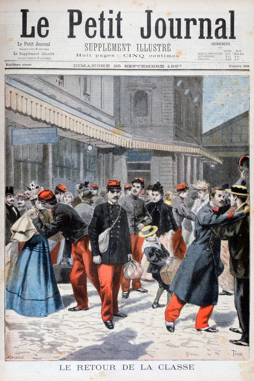 Ranskalaiset sotilaat palaavat kotiin, Ranska, 1897 tekijältä Oswaldo Tofani