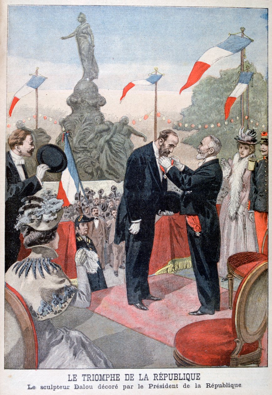 Emile Loubet myönsi Jules Daloulle kunnialegioonan mitalin, 1899 tekijältä Oswaldo Tofani