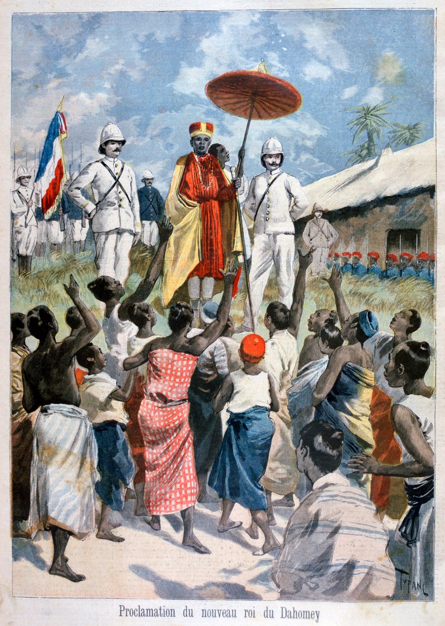 Dahomeyn uuden kuninkaan julistaminen 1894 tekijältä Oswaldo Tofani