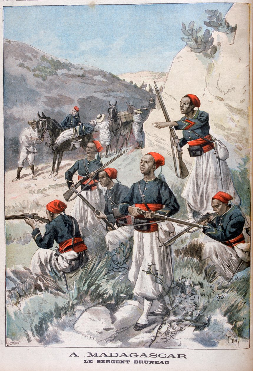 Senegalin joukot, Madagaskar, 1897 tekijältä Oswaldo Tofani