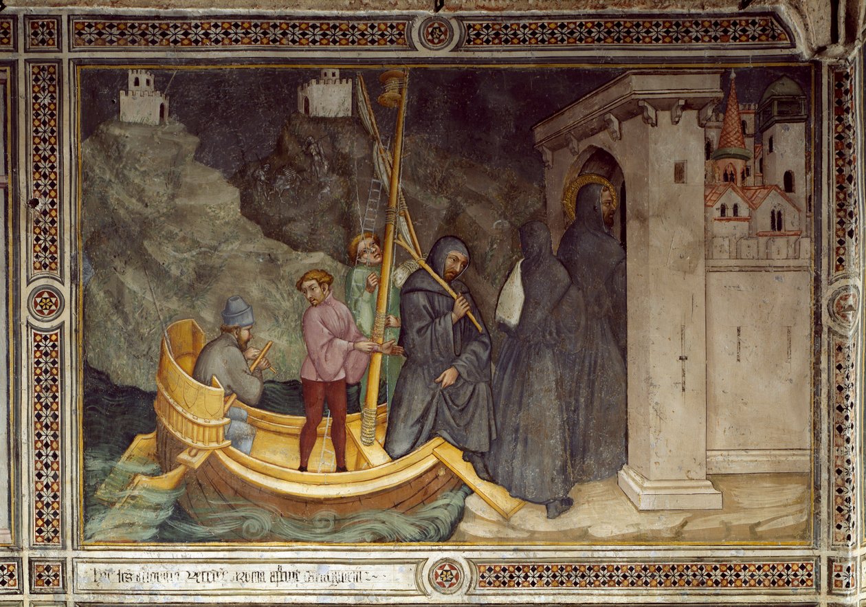 Pyhä Augustinus lähti Tagastheen ja löysi uskonnollisen yhteisön (Fresco tekijältä Ottaviano Nelli