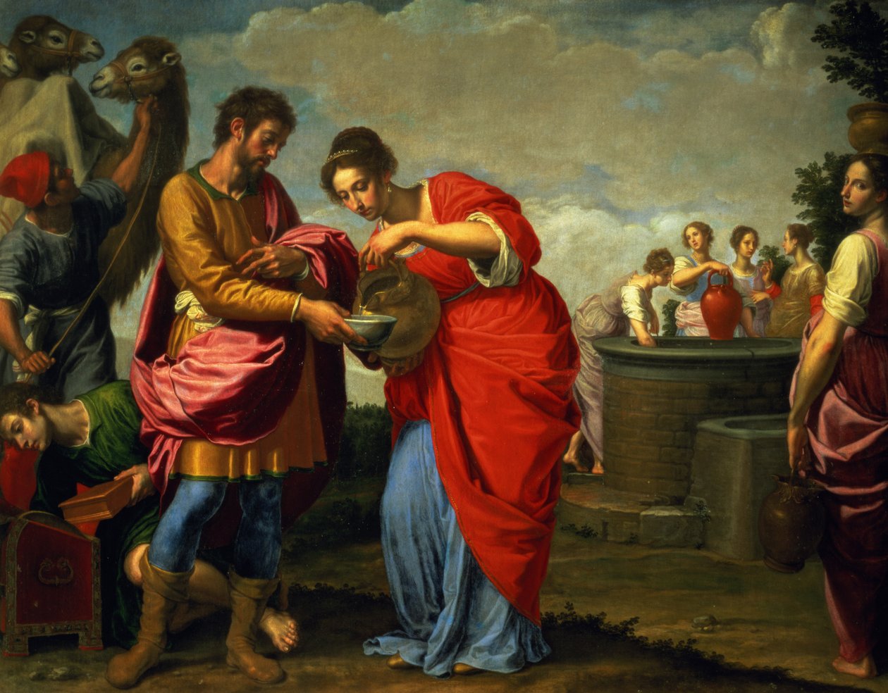 Rebecca ja Eliezer kaivolla, n. 1626-27 tekijältä Ottavio Vannini