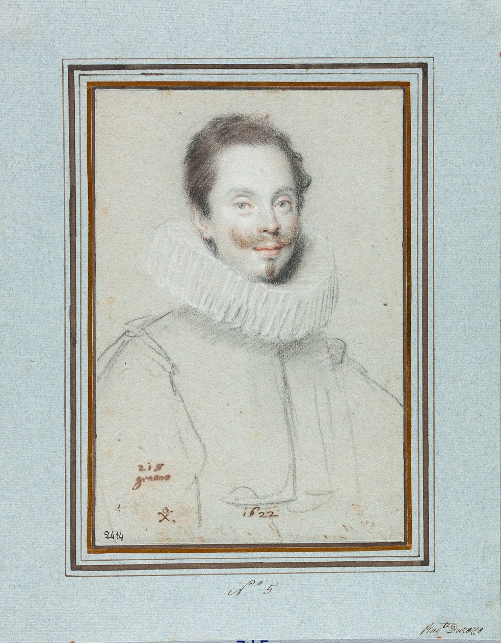 Markiisi Paris Pinellin muotokuva (1600-luku) Ottavio Leonin (1578-1630) piirustus 1600-luvun Genes, Musei di Strada Nuova, Fondo Disegni, inv 2414 tekijältä Ottavio Mario Leoni