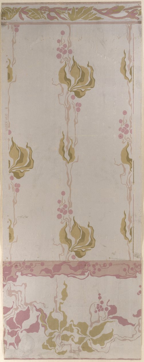 Virginia Creeper tapettisuunnittelu, 1902, valmistettu bei Tapetenfabrik Engelhard, Mannheim, tekijältä Otto Eckmann