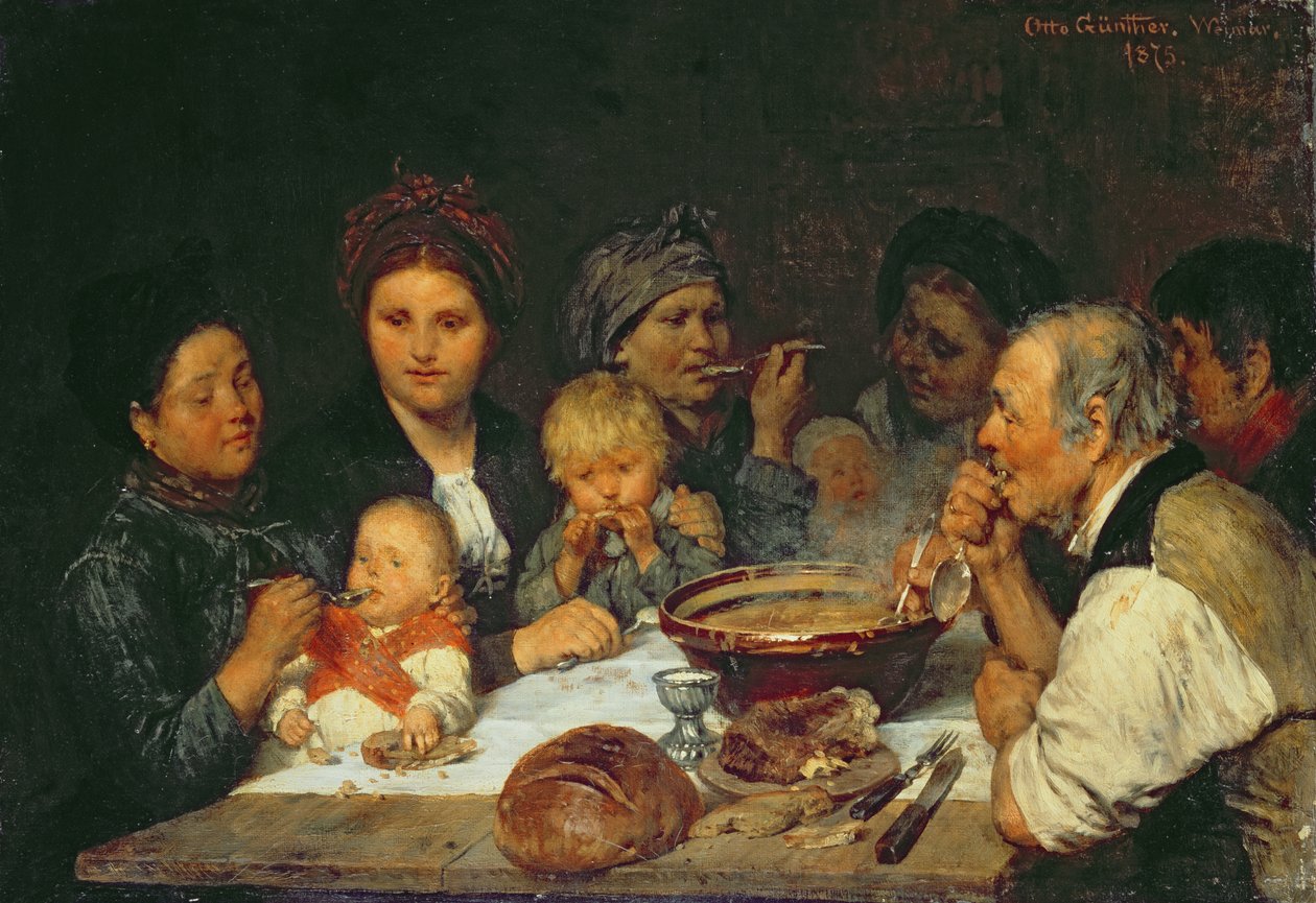 Työläiset pöydässä, Thueringen, 1875 tekijältä Otto Edmund Guenther