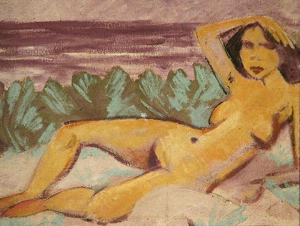 Makaava alastonkuva, n. 1914 (katso rekto kohdasta 178118) tekijältä Otto Mueller
