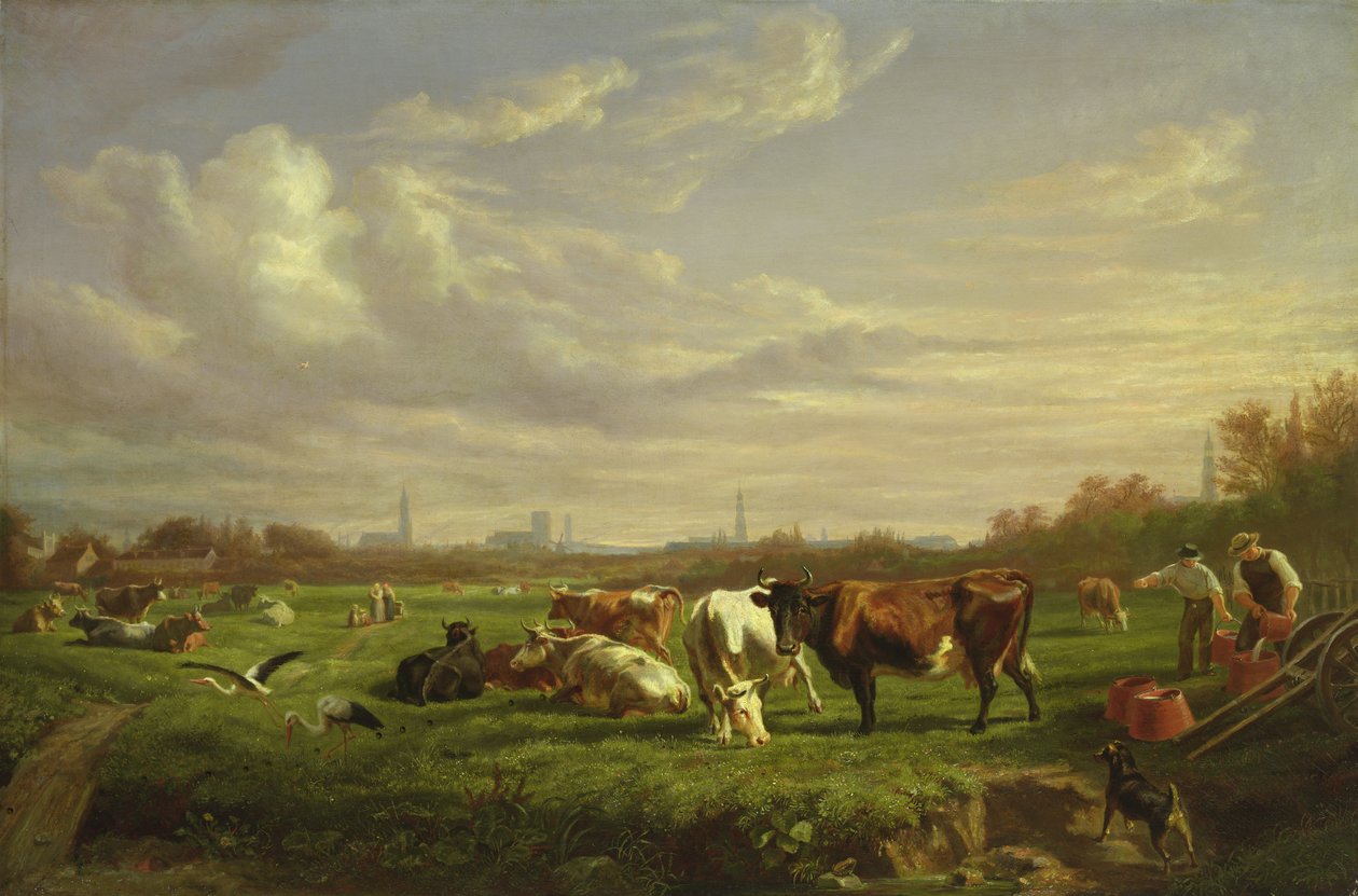 Niitty Dammtorin kaupungin takana, 1856 tekijältä Otto Speckter