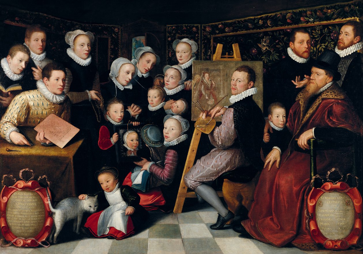 Taiteilijan maalaus perheensä ympäröimänä, 1584 tekijältä Otto van Veen