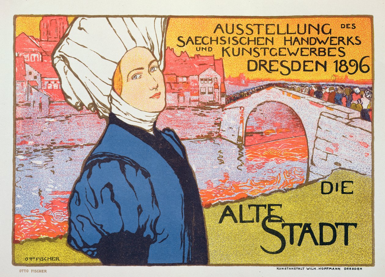 Juliste taide- ja käsityönäyttelyyn Dresdenissä, Saksassa tekijältä Otto Fischer