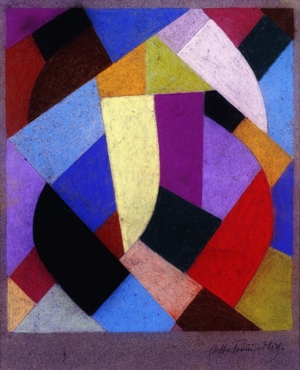 Sävellys, n. 1930 (pastelli paperille) tekijältä Otto Freundlich