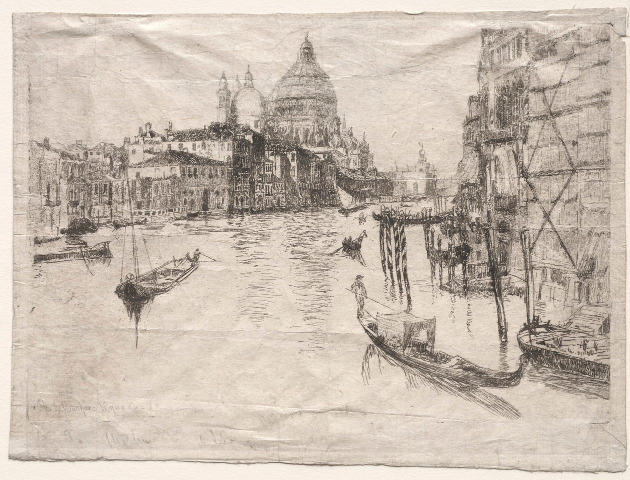 Sisäänkäynti Grand Canalille, Venetsia, 1880. tekijältä Otto H. Bacher