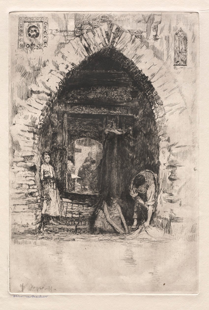 Venetsian etsaukset: Pesula, 1881. tekijältä Otto H. Bacher