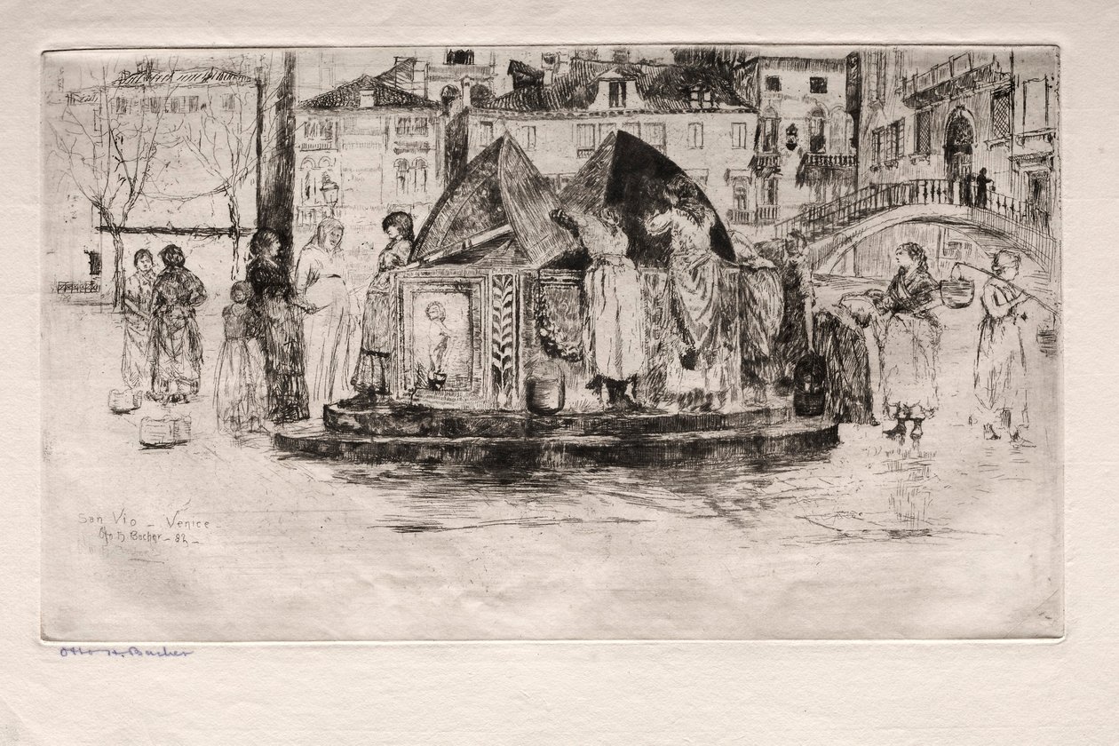 Venetsian etsaukset: Pozzo San Vio, 1882. tekijältä Otto H. Bacher