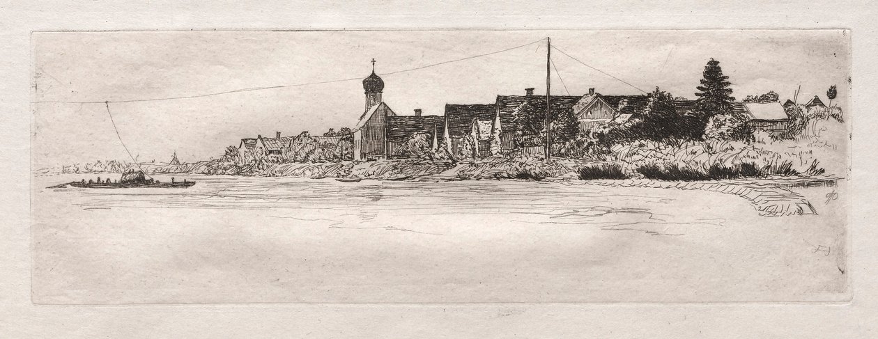 Lautta Schwabel Weississä, 1879. tekijältä Otto H. Bacher