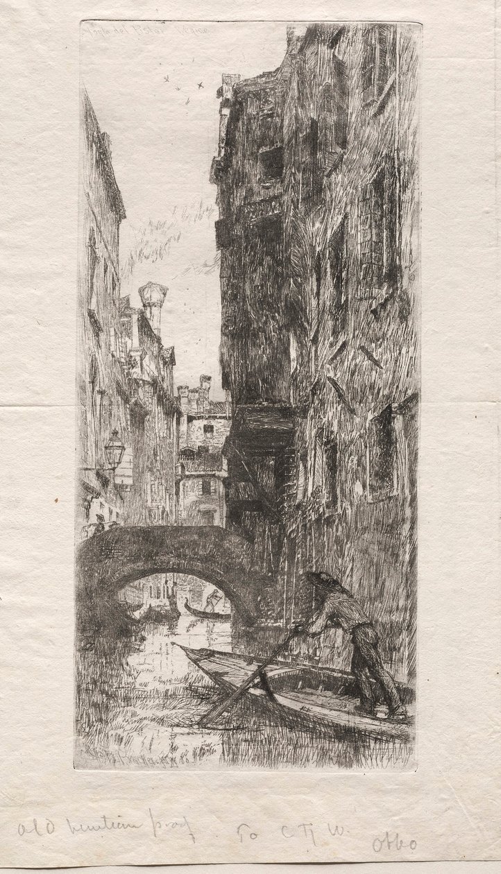 Ponte del Pistor, Venetsia, 1880 tekijältä Otto H. Bacher