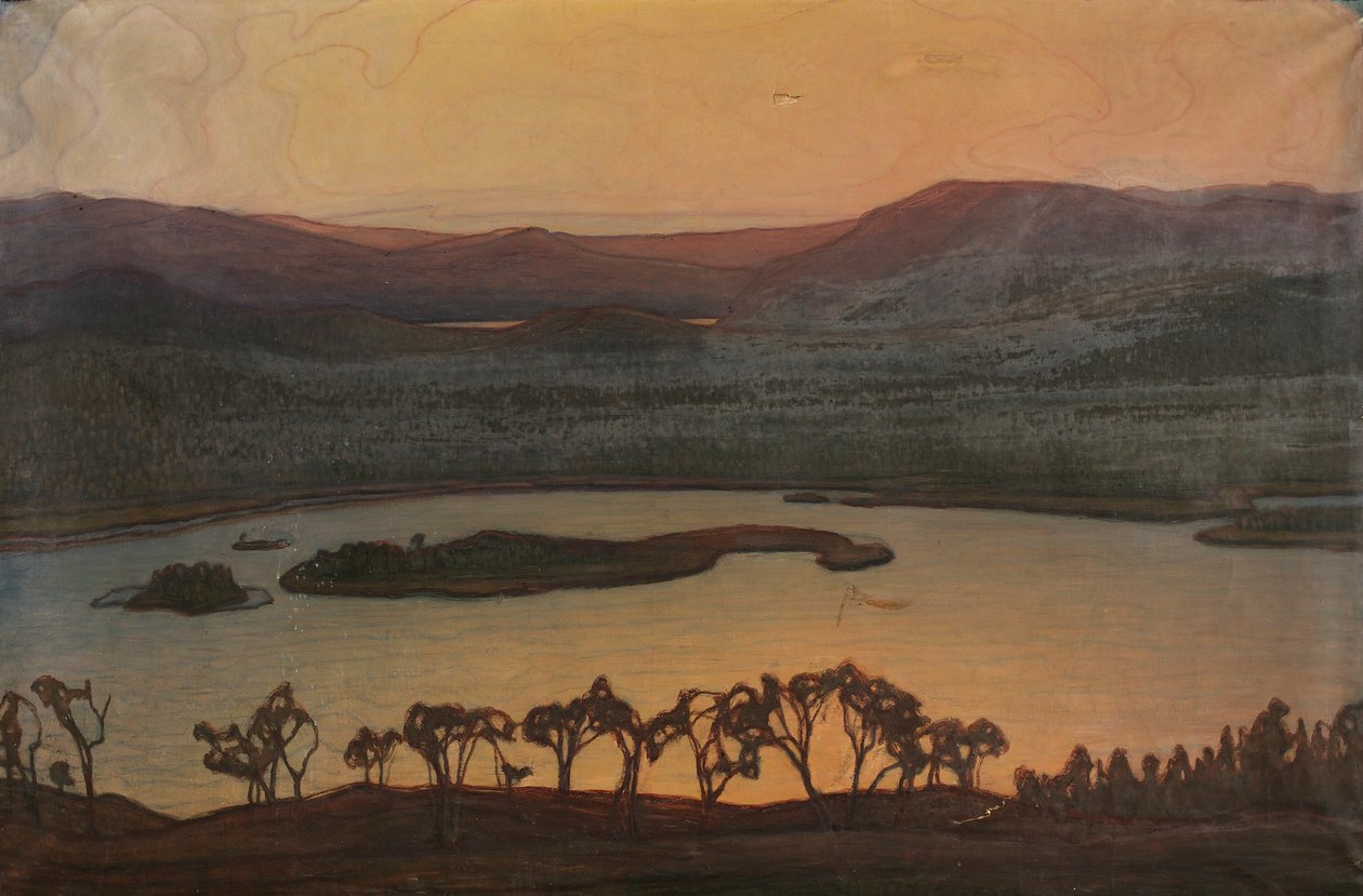 Näkymä Aerran-järvelle tekijältä Otto Hesselbom
