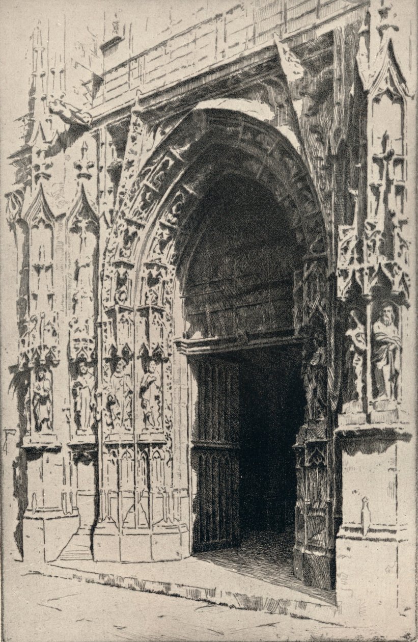 "St Merrin kirkon sisäänkäynti", 1915 tekijältä Otto J Schneider