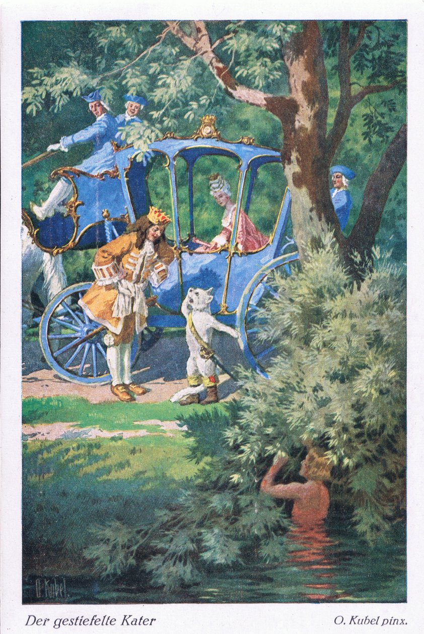 Puss in Boots (European Fairy Tale), postikortti Saksasta tekijältä Otto Kubel