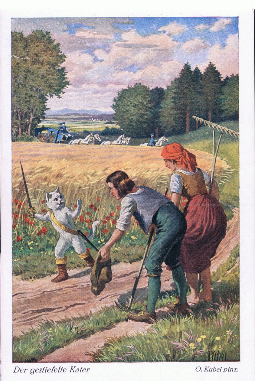 Puss in Boots (European Fairy Tale), postikortti Saksasta tekijältä Otto Kubel