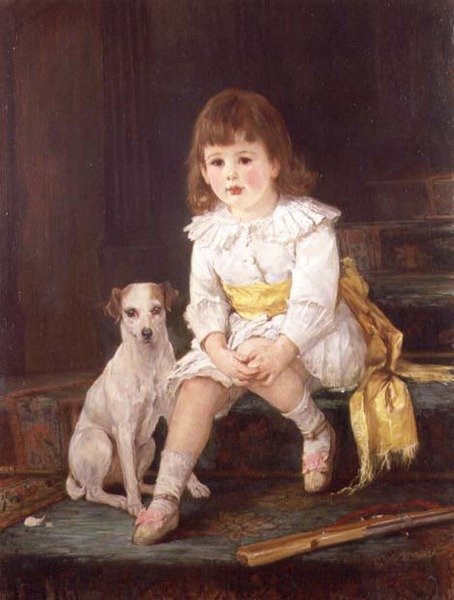 Master Baddeley of Derby koiransa kanssa tekijältä Otto Leyde