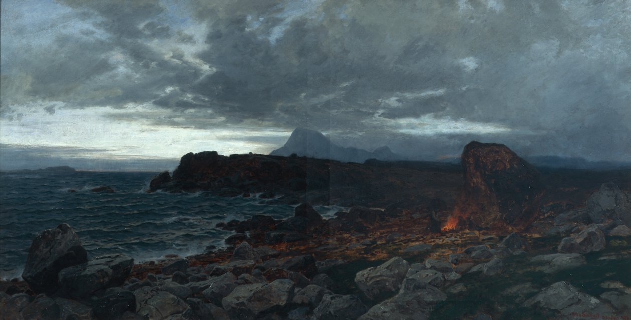 Syksyinen ilta rannikolla, Kinn tekijältä Otto Ludvig Sinding