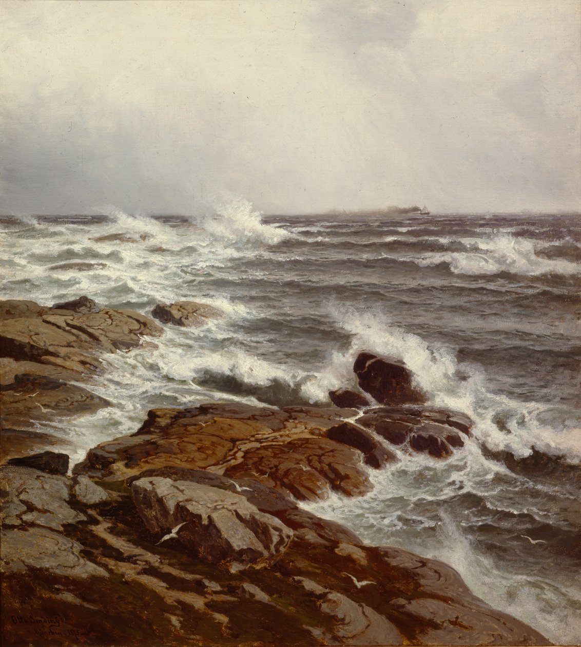 Rannikkoosa (öljy kankaalle) tekijältä Otto Ludvig Sinding