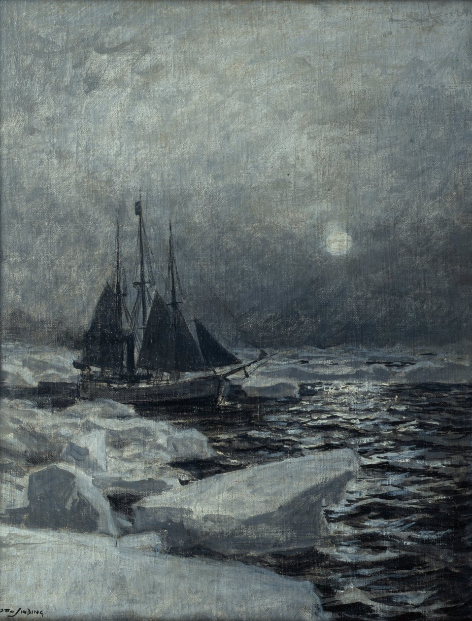 Kehys Jäämerellä (öljy kankaalle) tekijältä Otto Ludvig Sinding