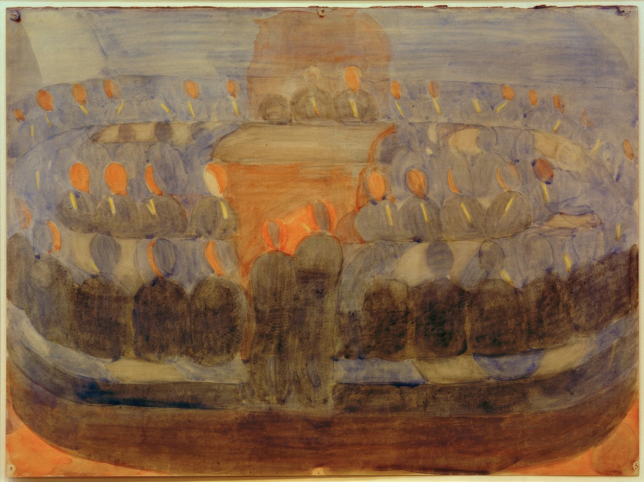Valmistautuminen (rukous ruokasalissa). Tutkimus (kokonaiskokoonpano) tekijältä Otto Meyer Amden